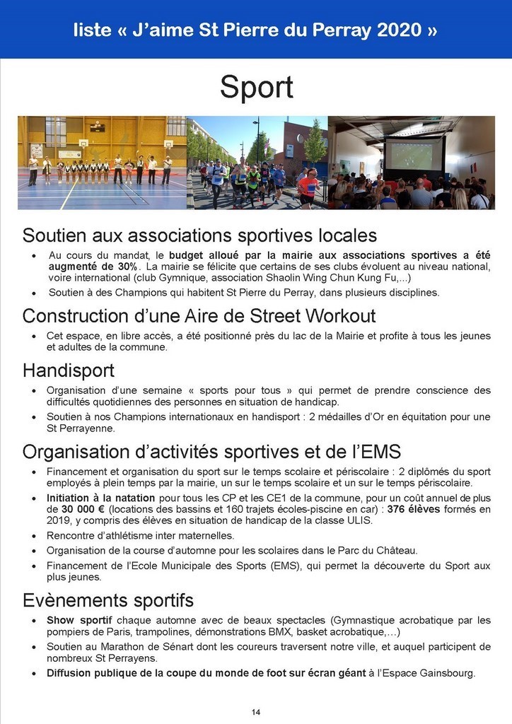 Bilan 2014-2020 - Sport - St Pierre du Perray