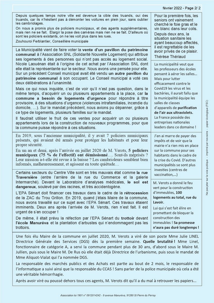 Catherine Aliquot-Vialat Dominique Verots St Pierre du Perray Bulletin 07 - Le courant ne passe plus (page 2)