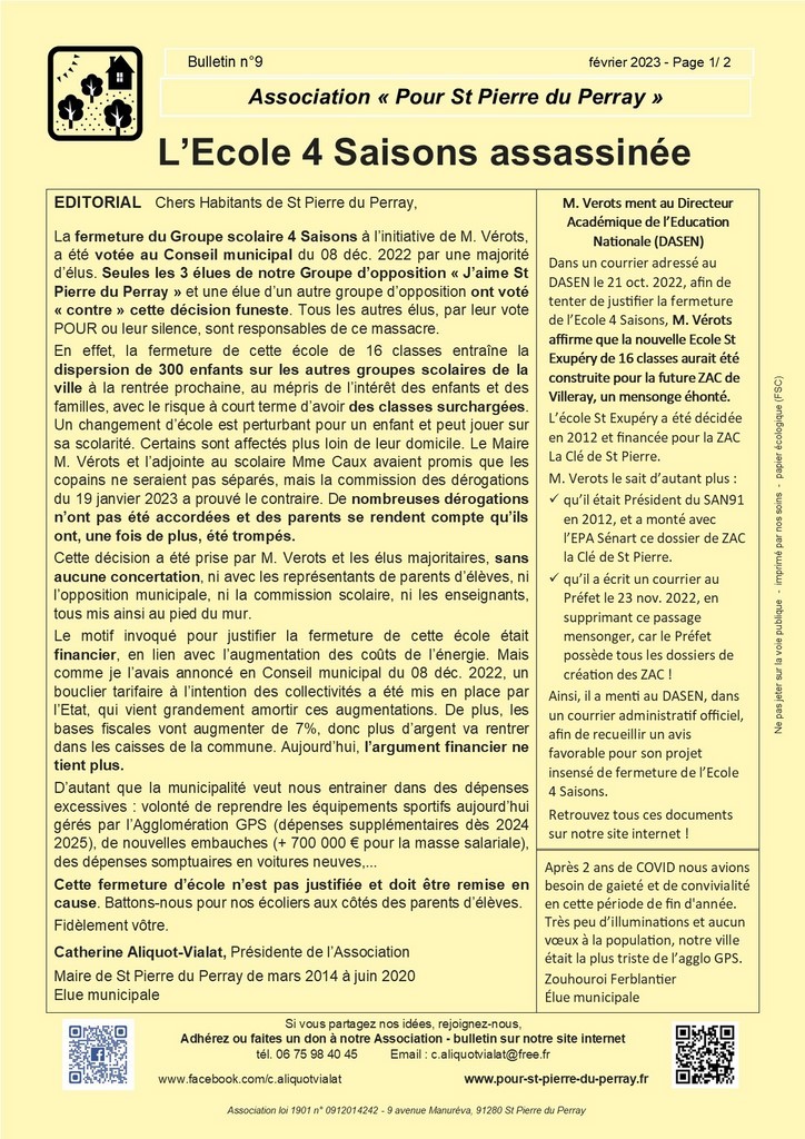 Catherine Aliquot-Vialat Dominique Verots St Pierre du Perray Bulletin 10 - Concertation ? Que du vent ! (page_1)