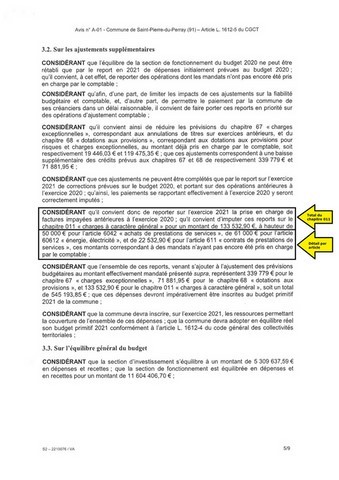 Rapport de la Chambre Régionale des Comptes St Pierre du Perray - page 5 factures antérieures à 2020