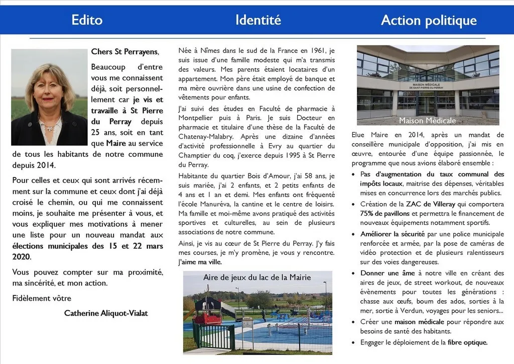 Présentation de Catherine Aliquot-Vialat Catherine Aliquot-Vialat - edito - identité - St Pierre du Perray