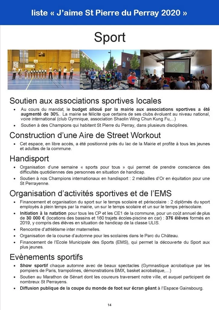 Sport Bilan 2014-2020 - Sport - St Pierre du Perray