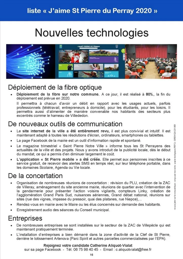 Nouvelles technologies Bilan 2014-2020 - Nouvelles technologies St Pierre du Perray