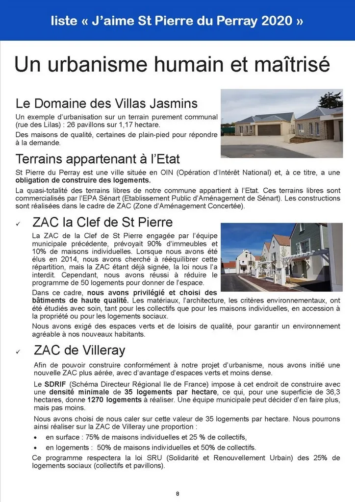 Un urbanisme humain et maîtrisé Bilan 2014-2020 - Urbanisme humain et maîtrisé - St Pierre du Perray