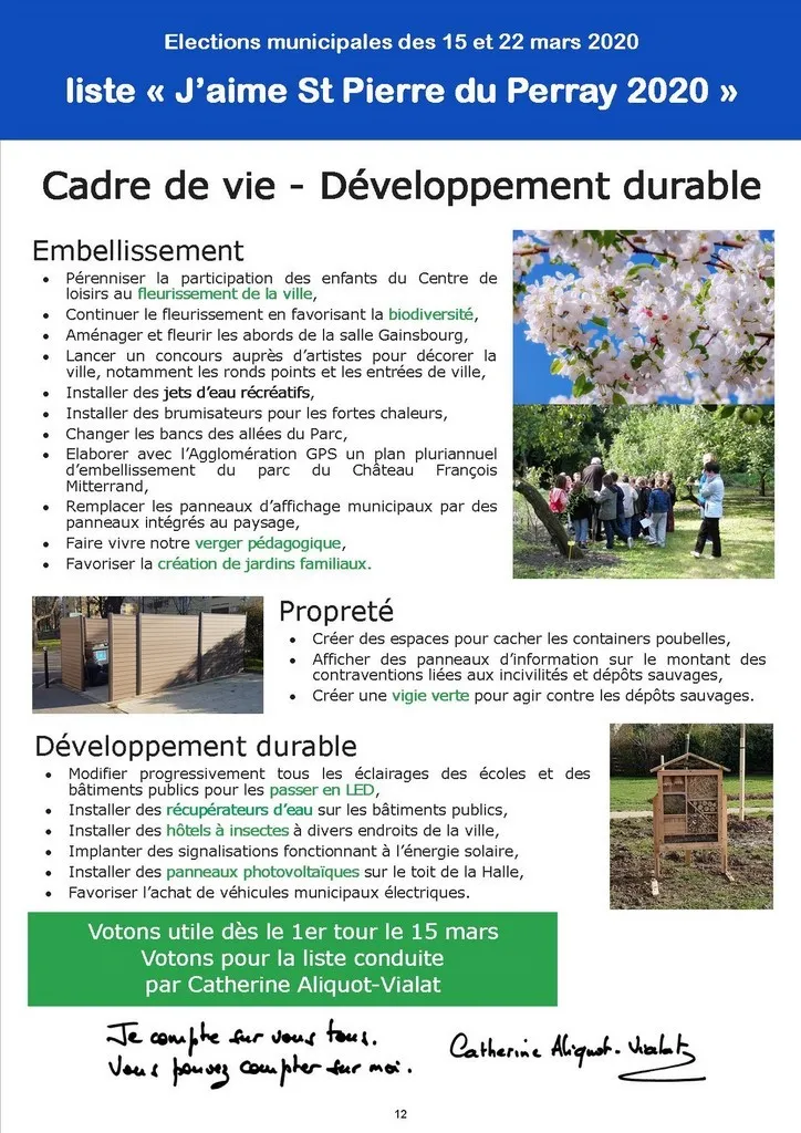 Catherine Aliquot-Vialat, Programme 2020-2026, St Pierre du Perray