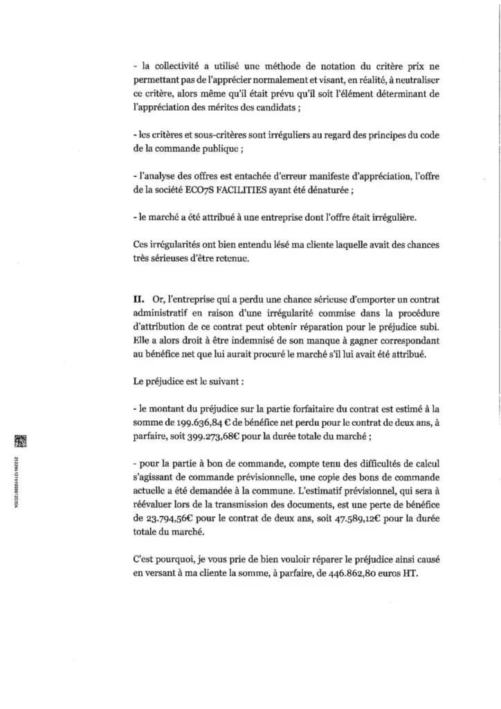 Courrier de l'avocat de ECO7S Facilities du 14 oct. 2022 - page 2 Courrier de l'avocat de ECO7S Facilitiés - Catherine Aliquot-Vialat Dominique Verots St Pierre du Perray