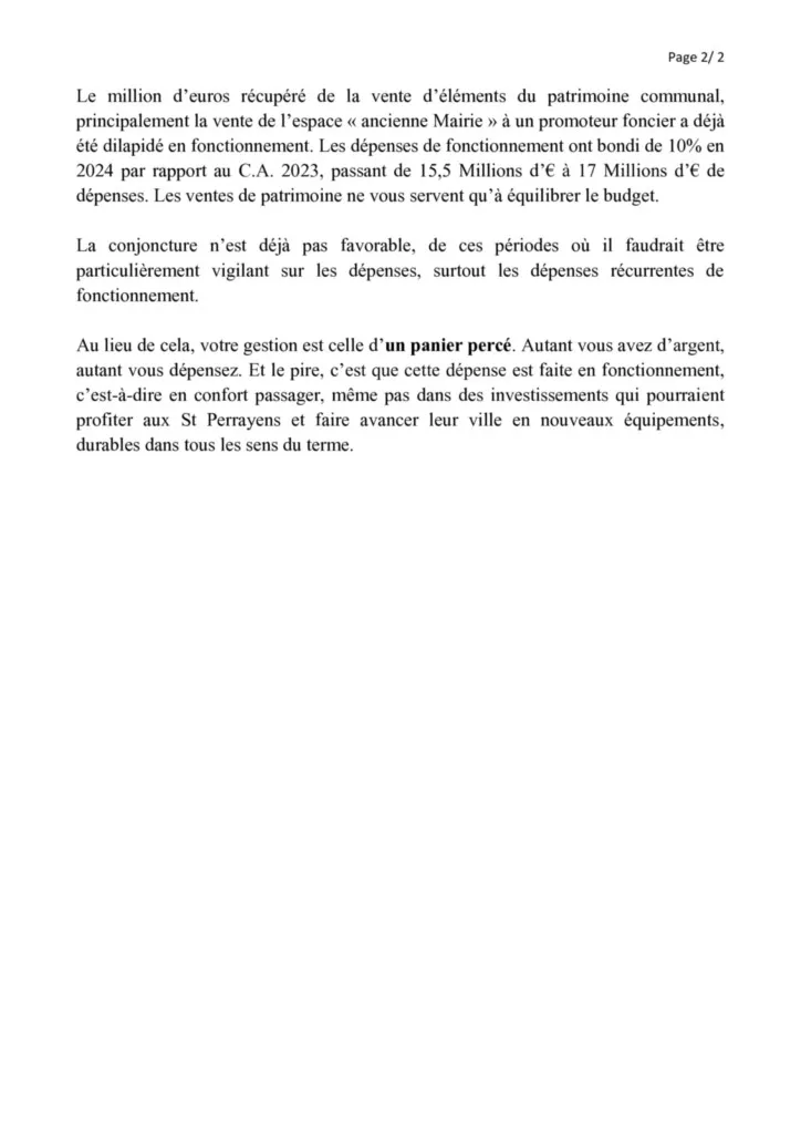 Intervention de Catherine Aliquot-Vialat sur le BP 2025 de St Pierre du Perray - page 01 Intervention de Catherine Aliquot-Vialat sur le BP 2025 de St Pierre du Perray - page 01
