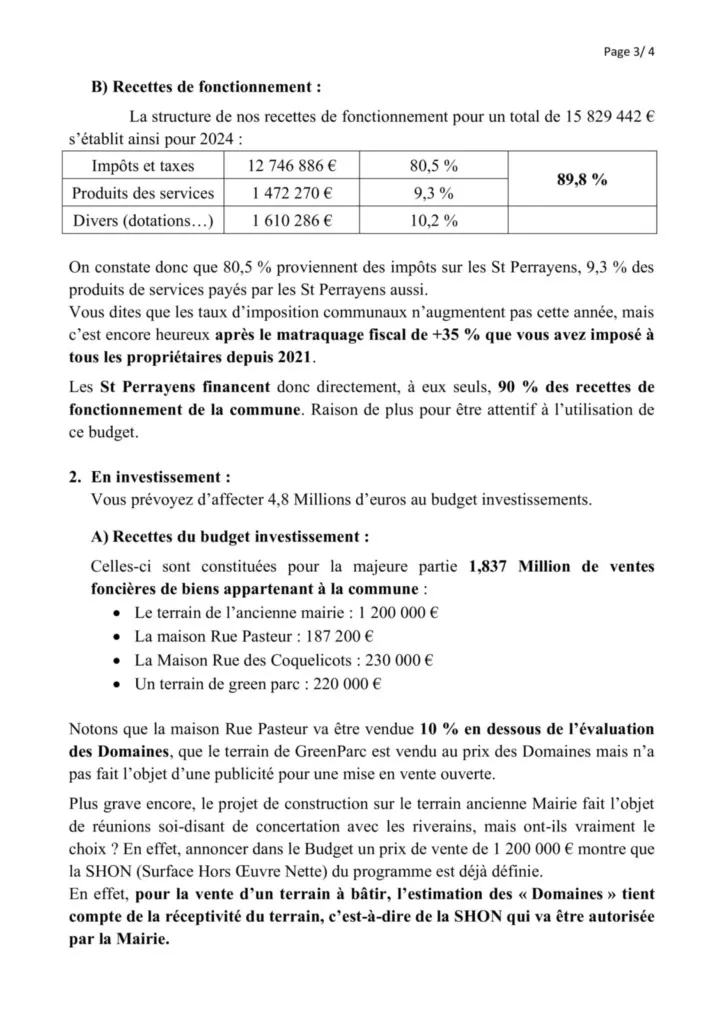 Catherine Aliquot-Vialat Budget Primitif 2024 de St Pierre du Perray - page 03 Catherine Aliquot-Vialat Dominique Verots St Pierre du Perray Débat Budget Primitif 2024 de St Pierre du Perray - page 03