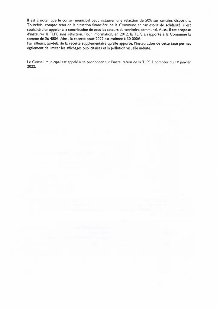 Bulletin 05 bis - Bulletin spécial entreprises TLPE page 2 Catherine Aliquot-Vialat spécial entreprises St Pierre du Perray TLPE