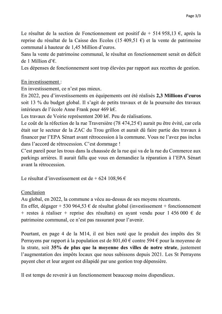 Catherine Aliquot-Vialat Compte Administratif 2022 de St Pierre du Perray Catherine Aliquot-Vialat Dominique Verots St Pierre du Perray Compte Administratif 2022 de St Pierre du Perray