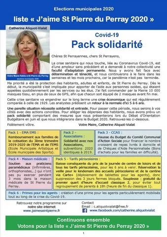 Pack solidarité Catherine Aliquot-Vialat, Pack solidarité, St Pierre du Perray