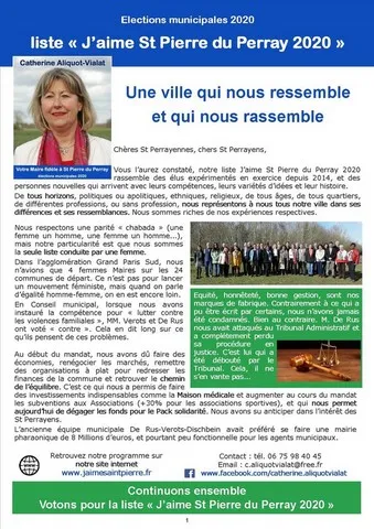 Une ville qui nous ressemble et qui nous rassemble Catherine Aliquot-Vialat, une ville qui nous ressemble et qui nous rassemble, St Pierre du Perray