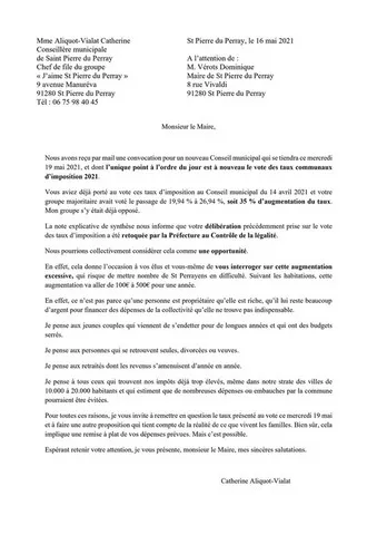 Lettre ouverte à M. Verots 16 mai 2021 Catherine Aliquot-Vialat - Lettre ouverte à M. Verots